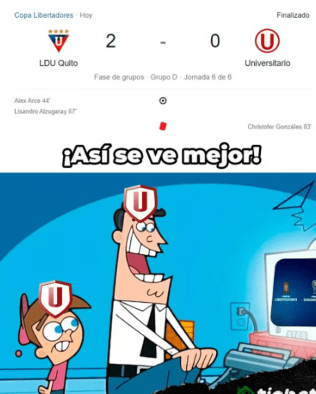  Los mejores memes que dejó la derrota de Universitario. Foto: Difusión   