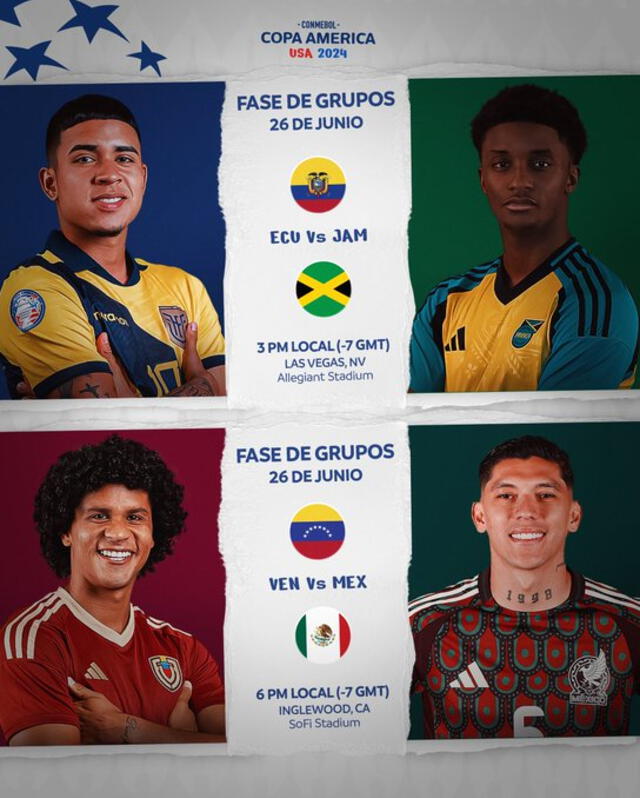 Los juegos de HOY en la Copa América 2024. Foto: Conmebol/X   