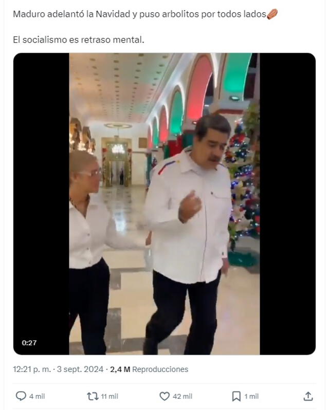 <em> Video viral sobre Nicolás Maduro. Foto: captura de X</em>   