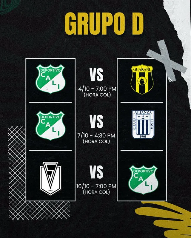 Fixture Deportivo Cali. Foto: X/Deportivo Cali.    