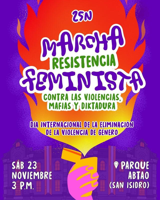 La marcha está convocada para este sábado 23 de noviembre a las 3:00 p.m. en el Parque Combate de Abtao de San Isidro.    