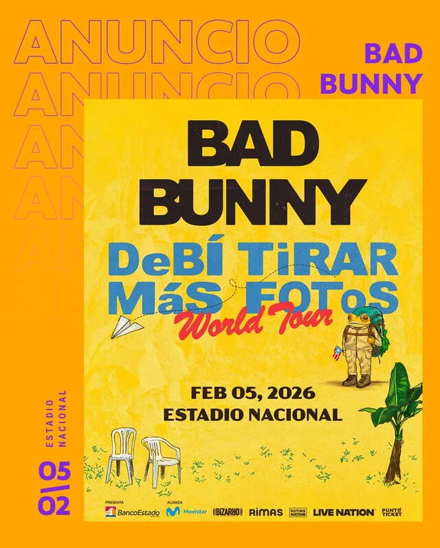 Fecha oficial de Bad Bunny. Foto: Instagram Fecha oficial de Bad Bunny. Foto: Instagram