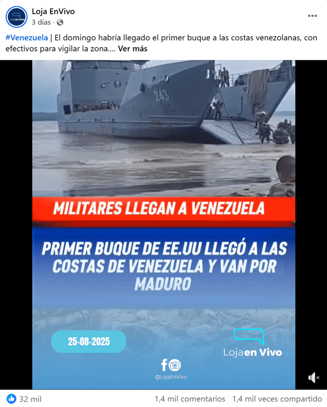 <em> Publicación desinformativa por la red social de Facebook. Foto: composición LR/captura de pantalla</em>   