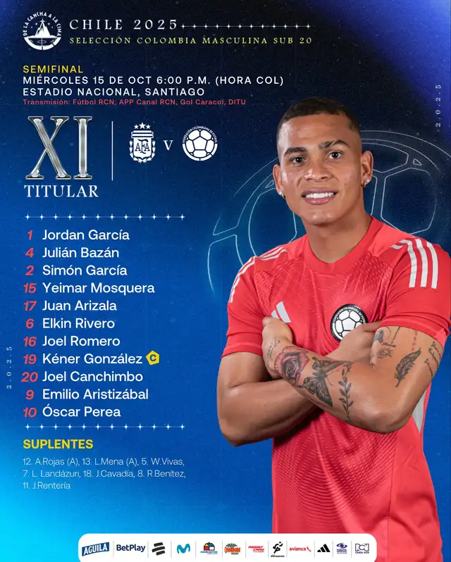 Así saltarán al campo los Cafeteros. Foto: Selección Colombia   