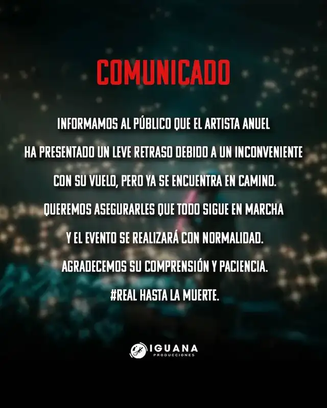 No es la primera vez que Anuel AA llega tarde a un concierto en Lima. Foto: Iguana Producciones No es la primera vez que Anuel AA llega tarde a un concierto en Lima. Foto: Iguana Producciones