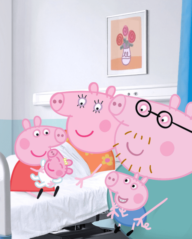 The family has shared the photo with Peppa's Pig sister, Evie. Photo: Hasbro The family has shared the photo with Peppa's Pig sister, Evie. Photo: Hasbro