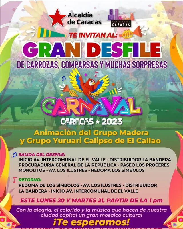 Carnaval Caracas 2023. Foto: @gestionperfecta/ Twitter   