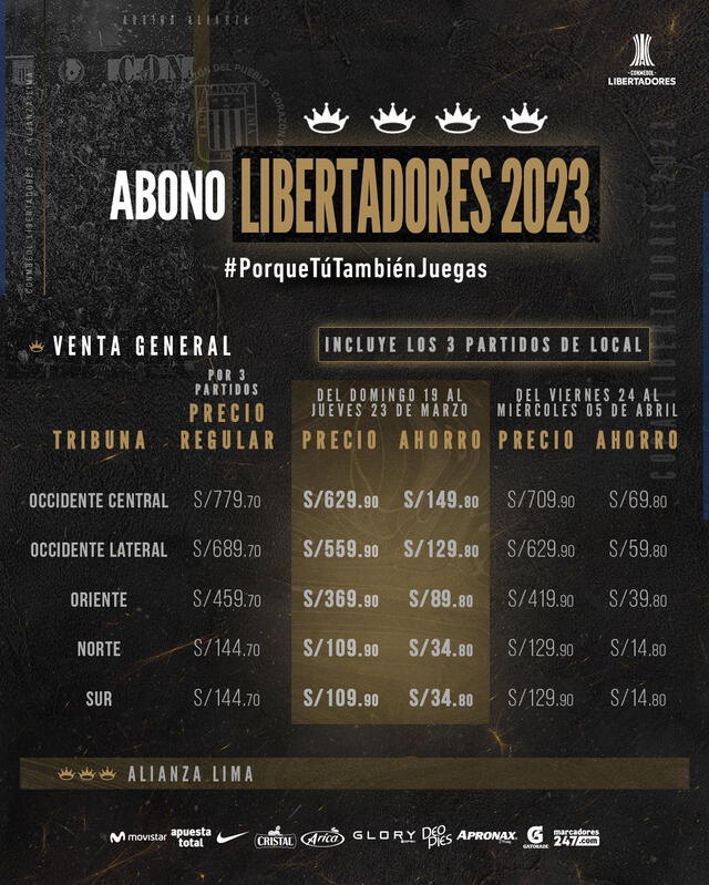 Abonos para la Libertadores. Foto: Alianza Lima.   