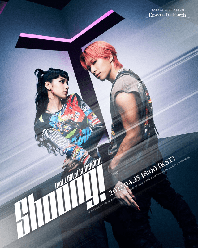  Primer póster de "Shoong!", colaboración de Lisa de BLACKPINK con Taeyang de BIGBANG. Foto: THEBLACKLABEL 