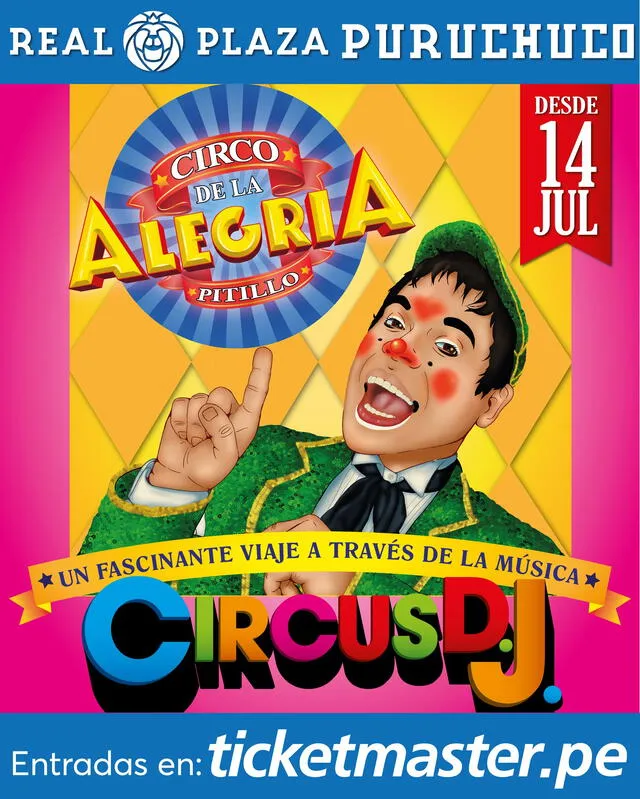 El nuevo show del payaso Pitillo se llama "Circus Dj" y lo podrás disfrutar en el Real Plaza de Puruchuco. Foto: Facebook/ElCírculoDeLaAlegríDePitillo   