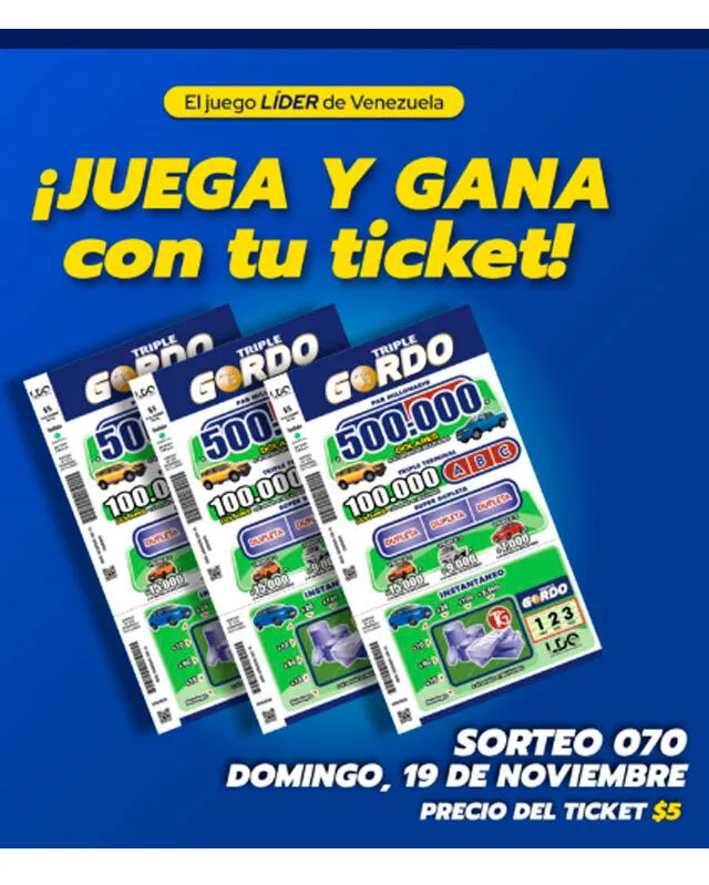  Triple Gordo de HOY, 19 de noviembre: revisa los resultados del sorteo 070. Foto: Triple Gordo.<br>    