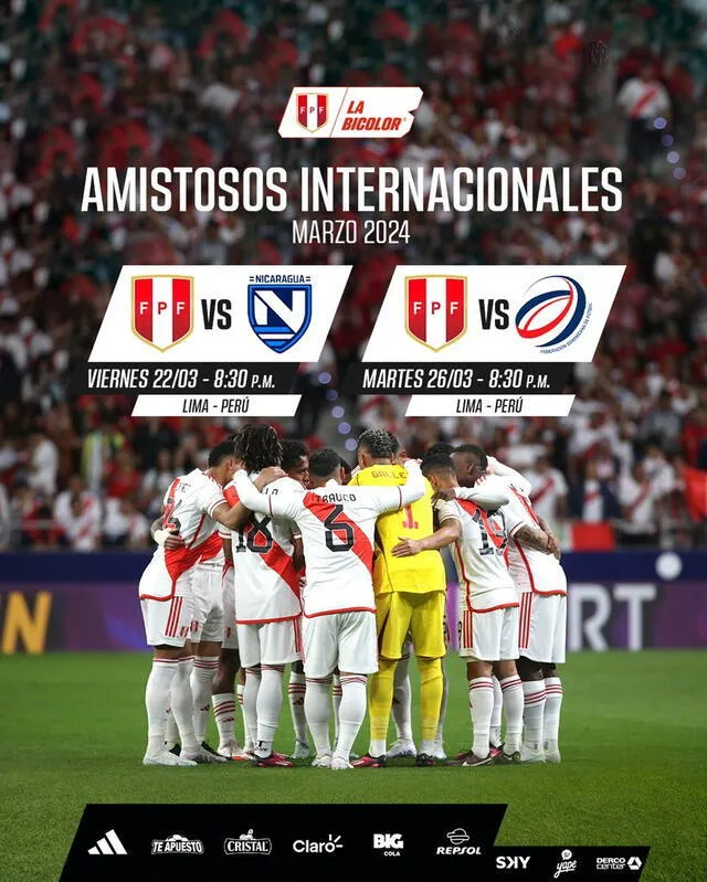 Amistosos de la selección peruana. Foto: FPF.   