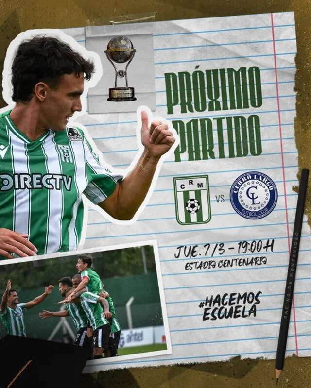 El choque entre Racing vs. Cerro se llevará a cabo en el estadio Centenario este jueves 7 de marzo. Foto: RacingClubUru/X   