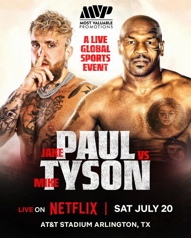 Mike Tyson vs. Jake Paul se enfrentarán el próximo 20 de julio. <strong>Foto: Netflix</strong>   