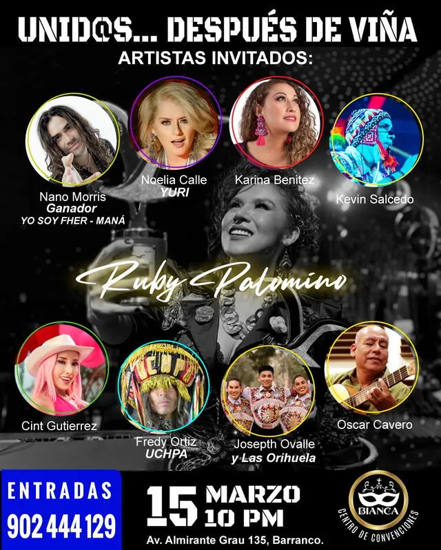 Ruby Palomino ofrecerá un concierto este viernes 15 de marzo en Barranco con artistas invitados. Foto: Prensa Ruby Palomino 