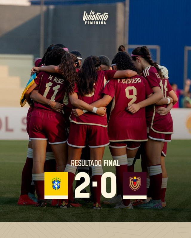 La Vinotinto perdió en su debut ante Brasil por 2-0. Foto: FemeninoFVF/X   