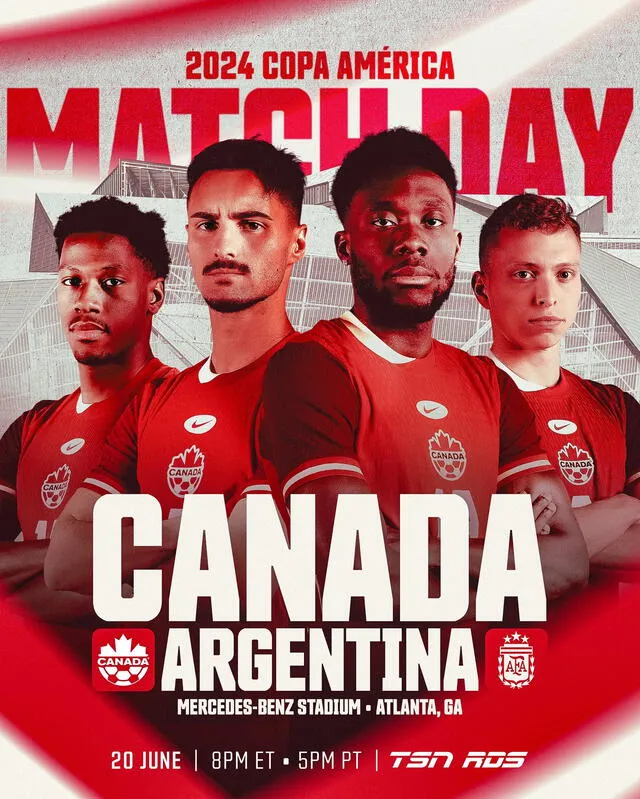 La selección de los canucks debutará en la Copa América frente a la selección de Argentina. Foto: CANMNT/X   