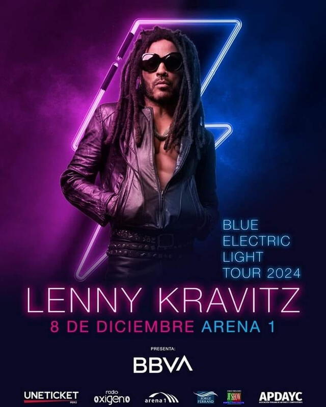  Lenny Kravitz en Arena 1. Foto: difusión   