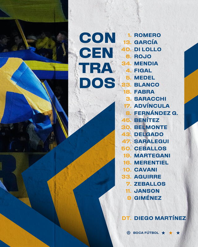  Boca Juniors presentó a su lista de jugadores que podrán estar presentes el día 31 de julio. Foto: Boca Juniors   