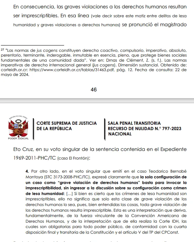  Resolución de la Corte Suprema sobre el caso Hugo Bustíos.   