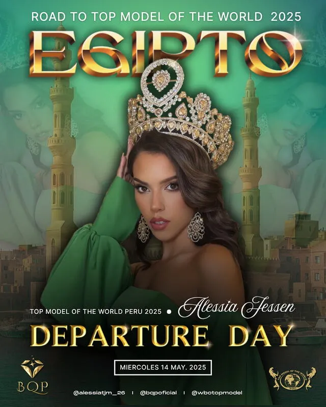 Alessia Tamara Jessen Molero, de 21 años, representará al país este 16 de mayo en Egipto. Foto: difusión Alessia Tamara Jessen Molero, de 21 años, representará al país este 16 de mayo en Egipto. Foto: difusión