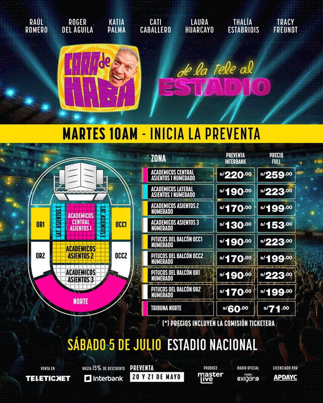 Precios de entradas para el show de Raúl Romero. Foto: Teleticket Precios de entradas para el show de Raúl Romero. Foto: Teleticket