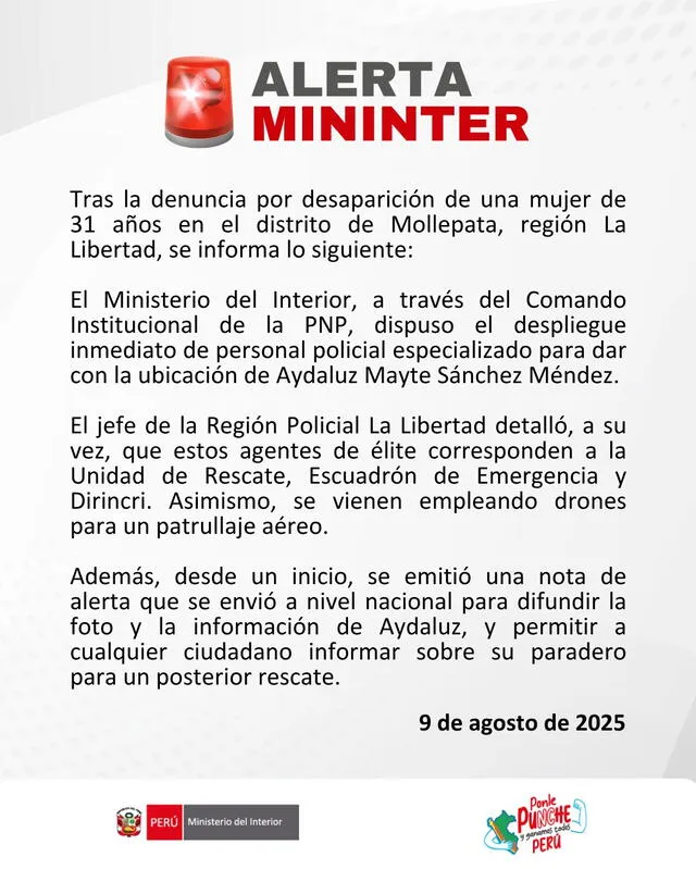 Mininter se pronuncia sobre despliegue inmediato de la PNP.   