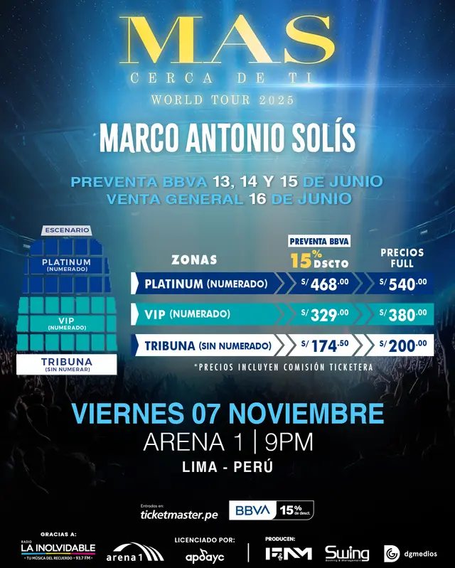 Las entradas para este esperado evento se podrán comprar a través de Ticketmaster. Foto: difusión Las entradas para este esperado evento se podrán comprar a través de Ticketmaster. Foto: difusión