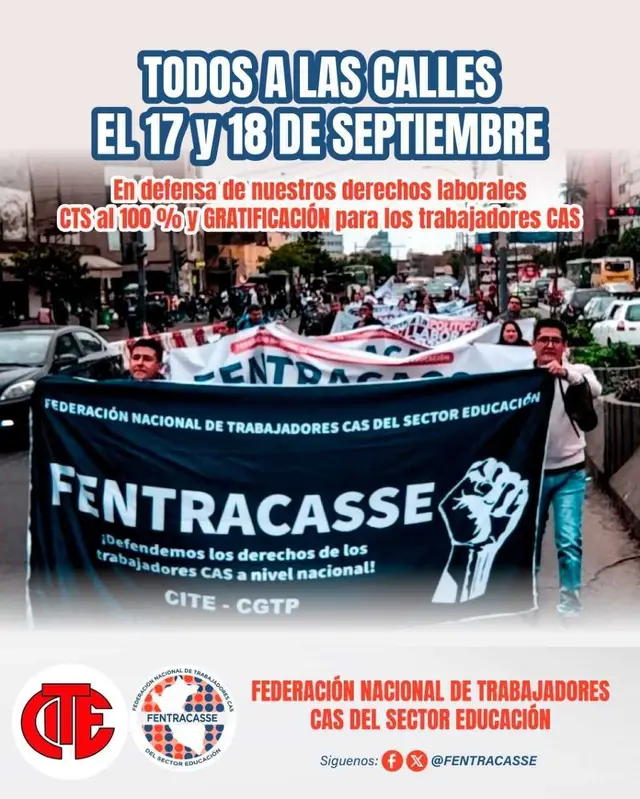  Los trabajadores CAS del sector educación se sumarán a la jornada de lucha de este 17 y 18 de septiembre. Foto: composición LR/CITE   