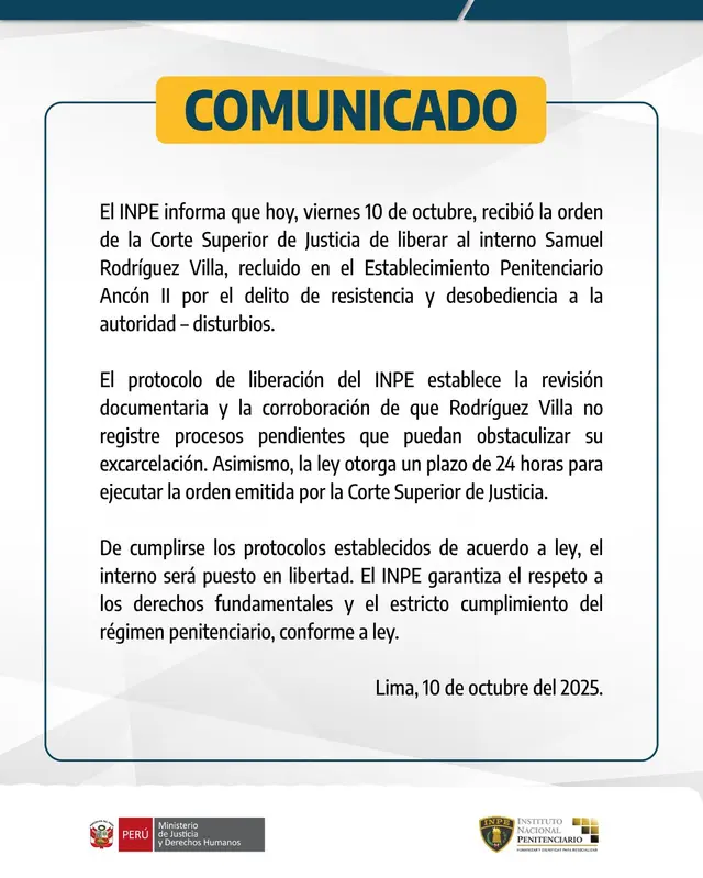 Comunicado del INPE. Foto: X Comunicado del INPE. Foto: X