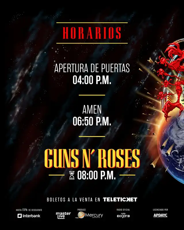 Recomendaciones para el concierto de Guns N’ Roses en Lima. Foto: difusión   