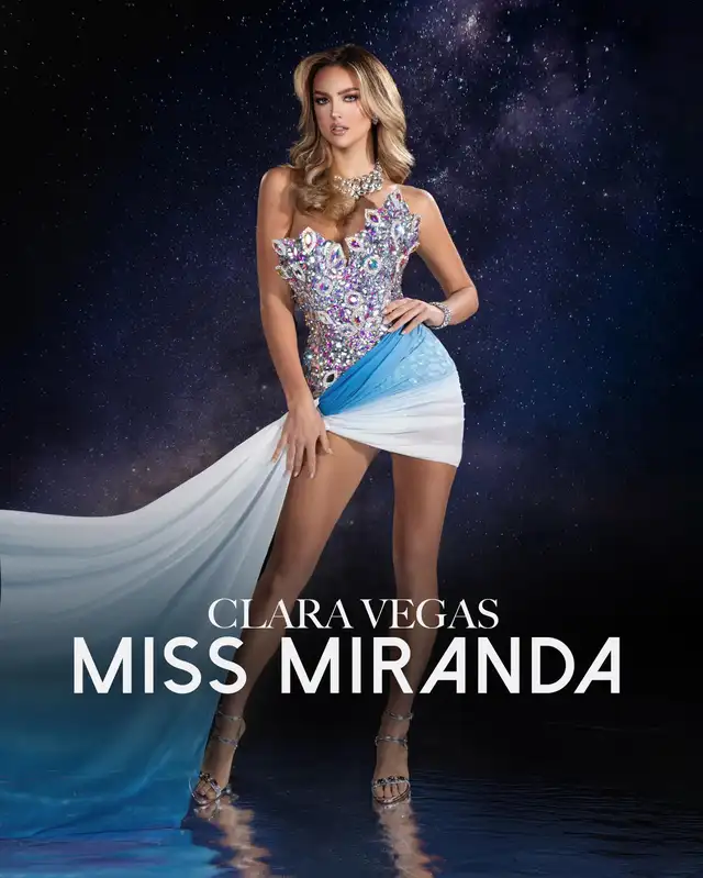 Clara Vegas Goetz representa a Miranda en el Miss Venezuela 2025.   
