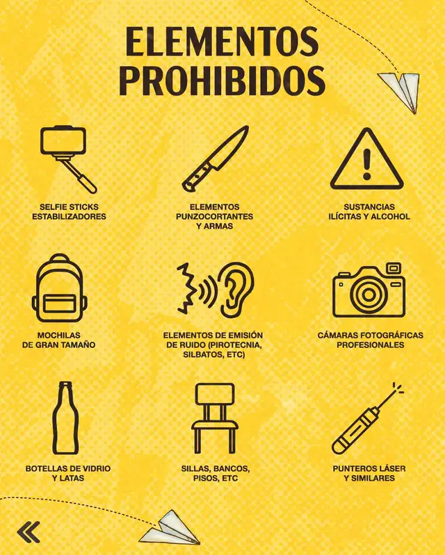  Objetos prohibidos en el concierto de Bad Bunny en Perú 2026. Foto: F&amp;M Entertaiment   