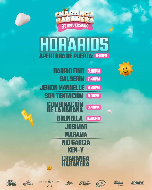 Artistas en el aniversario de la Charanga Habanera. Foto: difusión.   