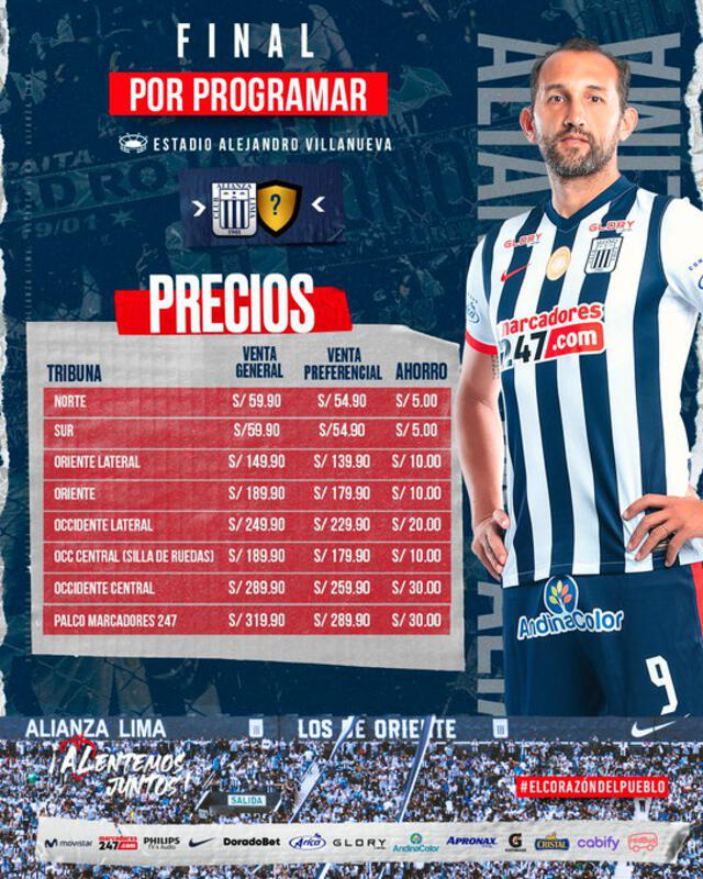 Alianza Lima publicó los precios de la final. Foto: Alianza Lima