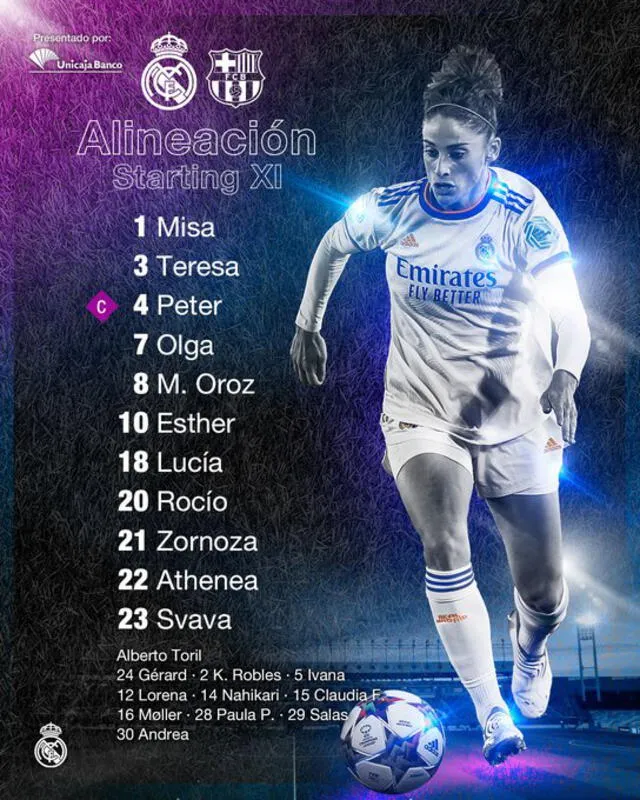 Alineación confirmada Real Madrid. Foto: Twitter Real Madrid