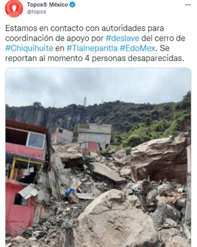 Derrumbe de cerro en México