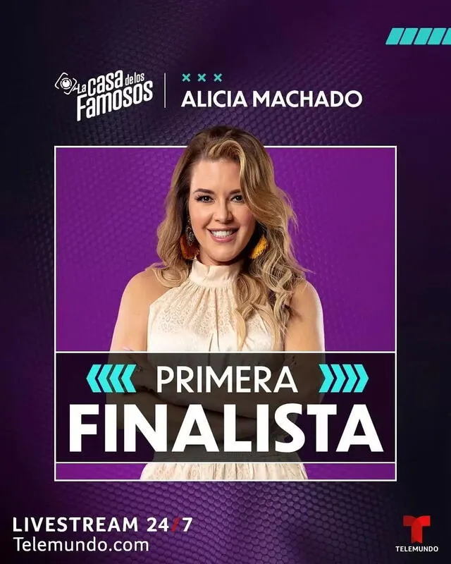 Alicia Machado fue la primera finalista. Foto: Instagram @lacasadelosfamosos