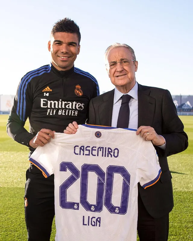 Casemiro alcanzó la cifra de 200 partidos con Real Madrid en LaLiga Santander. Foto: Twitter Real Madrid