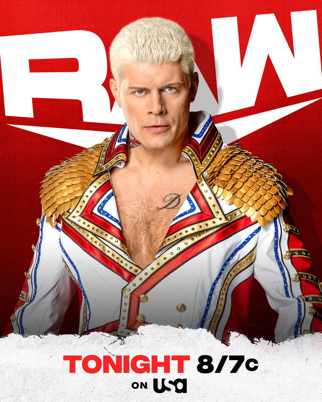 Cody Rhodes regresa a Raw esta noche. Foto: WWE
