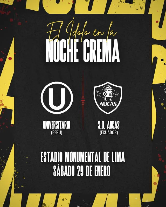 Aucas será el rival de Universitario en la Noche Crema 2022. Foto: Twitter Aucas