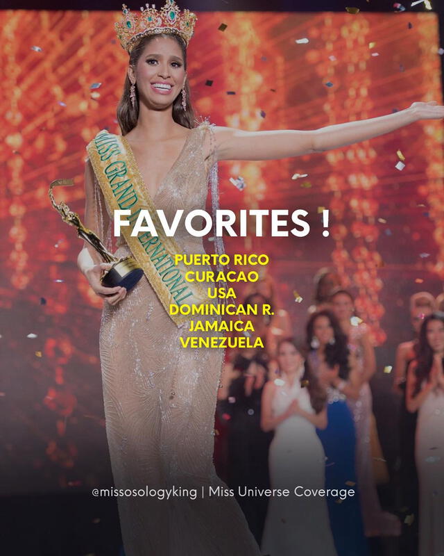 Anea García (Miss Grand Internacional 2015) colocó a Miss Puerto Rico como su favorita en el Miss Universe 2022. Foto: Missosology King/Instagram