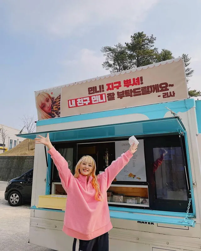 Minnie de (G)-IDLE recibe carrito de Lisa de BLACKPINK. Foto: Instagram