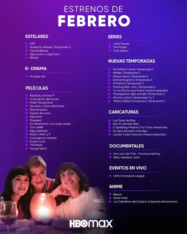 Estrenos de febrero en HBO Max. Foto: HBO Max