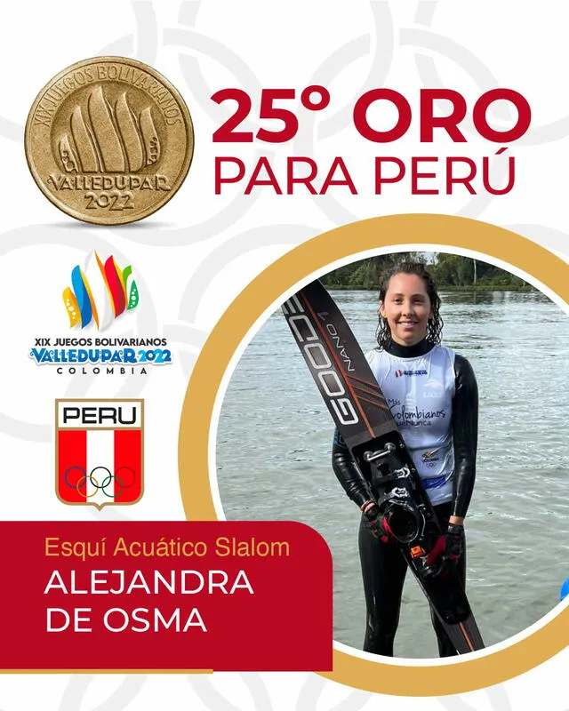 Alejandra De Osma se quedó con el primer puesto en esquí náutico. Foto: Twitter/IPD