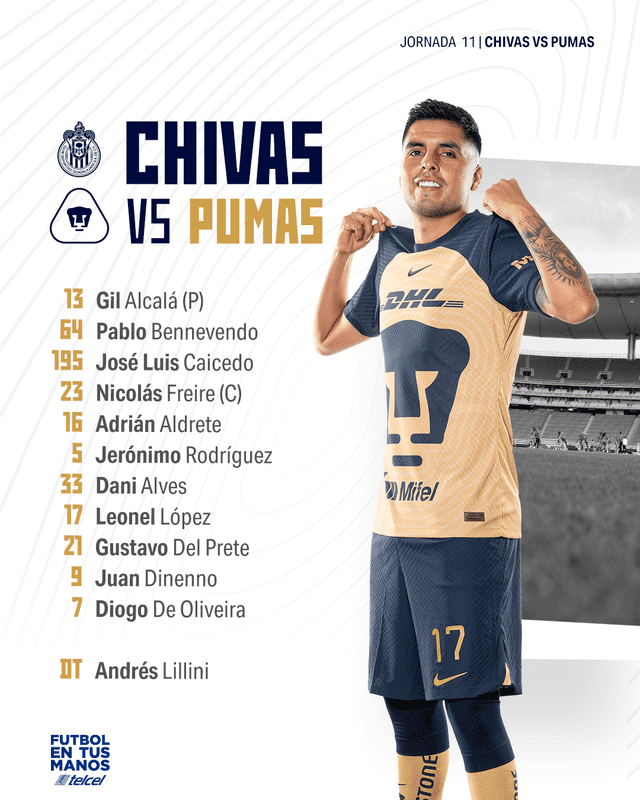 Chivas vs Pumas por la Liga MX 2022