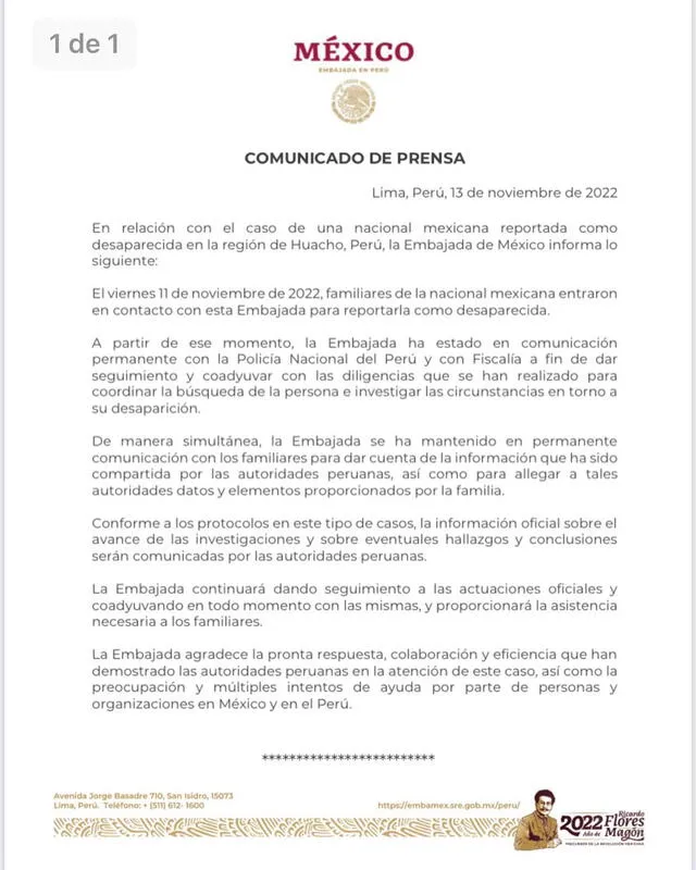 Foto: Embjada de México en Perú