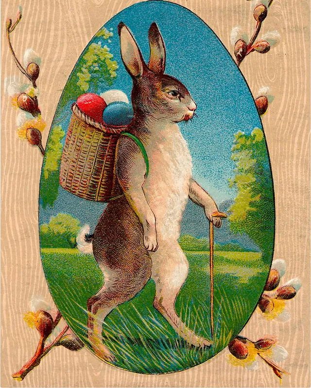 Según el relato infantil, el conejo de Pascua oculta los huevos para los niños. Foto: The Graphics Fairy
