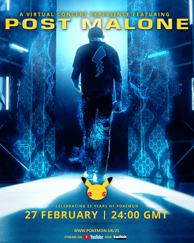 Afiche promocional del concierto de Post Malone. Foto: The Pokemon Company