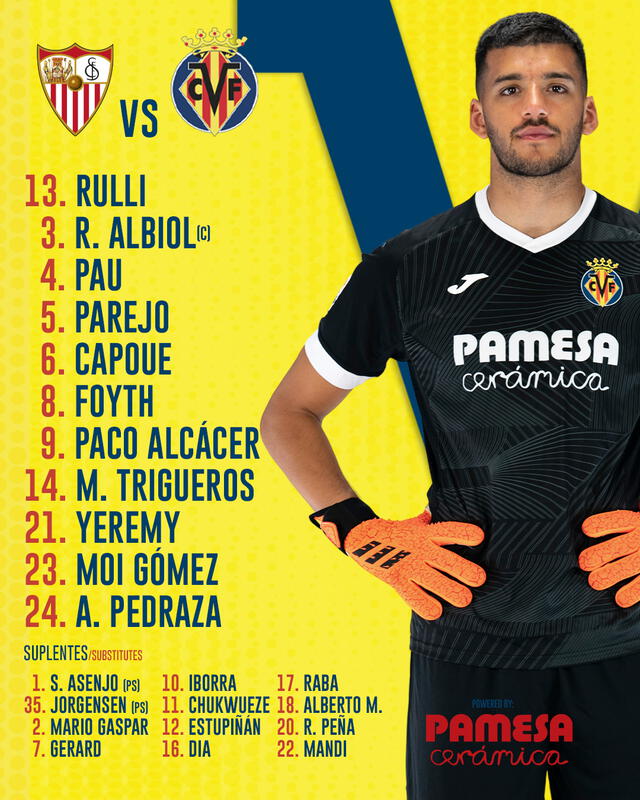 Formación inicial del Submarino Amarillo. Foto: Villarreal CF